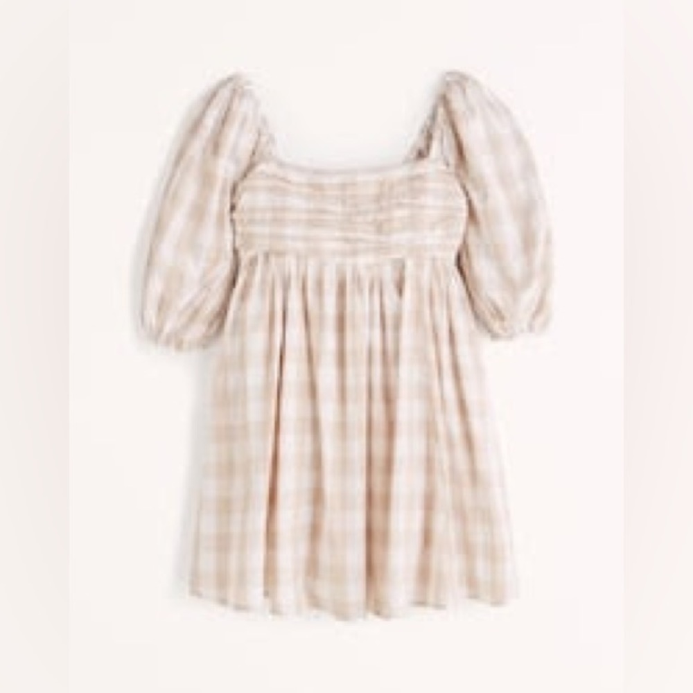Abercrombie Ruched Bodice Puff Sleeve Mini Dress